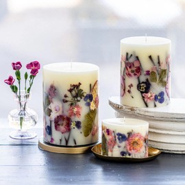 Rosy Rings Rosy Rings Blushing Rosewood Botanical Candle | Aromatherapy Long Lasting Candles Luxury Home Fragrance Decor Gifts Notes of Amber, Cedarwood, Oud, Rose, & Red Peony 200 Hr Burn Time 6.5" H (Medium)