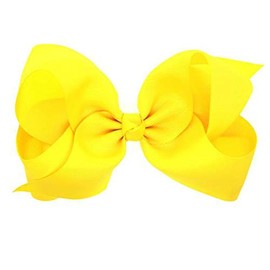 Hair Clips Boutique Hair Bows Alligator Clip for Women Girl Hairpin 6 Inch TSFJ02 (Yellow)
