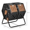 Outsunny Dual Chamber Compost Tumbler Bin, Outdoor Tumbling Composter with