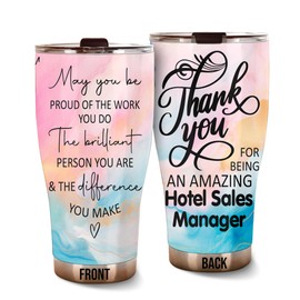 MEDROC Thank You Amazing Hotel Sales Manager Tumbler Stainless Steel 30oz, Appreciation Gifts for Coworkers, Employees & Staffs Women, Driking Coffee Cup For Teammates Birthday Christmas