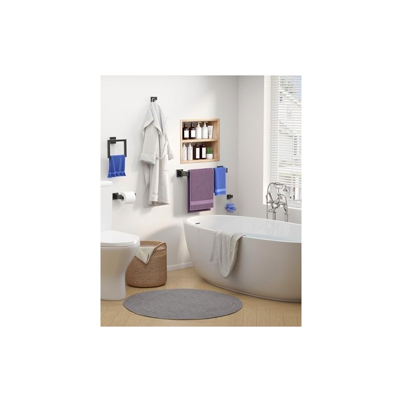 Kitsure 5-Pieces Bathroom Hardware Accessories Set, Rustproof Towel Racks for