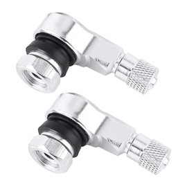 2 pieces angle valve, 11.3 mm 90 degree car motorcycle tyre angle valve angle wheel tyre shaft curved valve for standard tubeless tyres wheels (silver)
