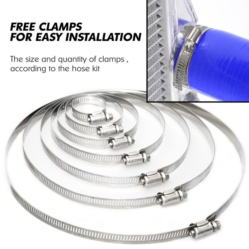 G-PLUS Silicone Radiator Coolant Hose Kit Clamps Replacement For 1992-2000
