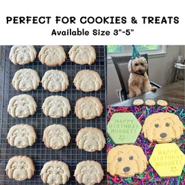 Golden Doodle Cookie Cutter and Dog Treat Cutter - Dog Face - 4 inch