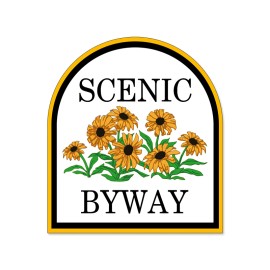 American Vinyl 3x3.5 inch Maryland SCENIC BYWAY Sign Shaped Sticker (travel road rv md logo us)