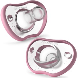 Chupón de Silicón, Nanobébé de una Sola Pieza de 0 a 3 meses 2 pack Color Rosa