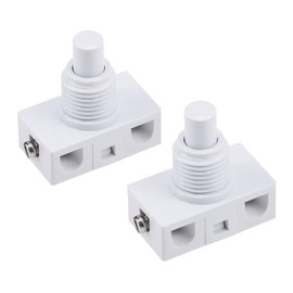 uxcell Inline Foot Pedal Push Button Switch, UFO Type Lamp Lighting Foot Control Latching ON/Off Footswitch White 2 Pcs