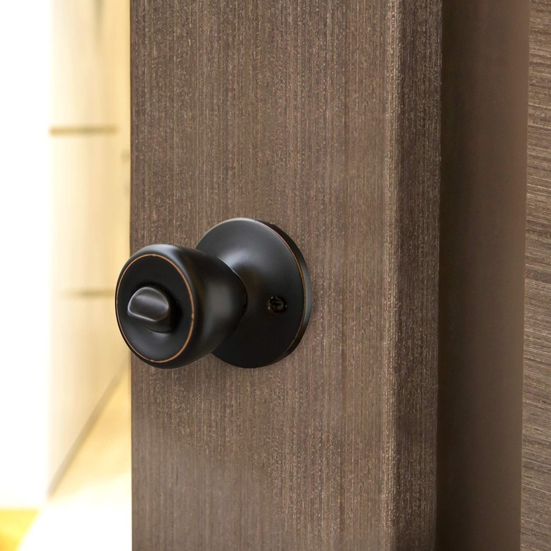 Design House 728725 Terrace 6-Way Latch Privacy Door Knob, Oil