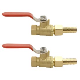 BesNPT Brass 3/8" NPT Shut-Off Ball Valve with 3/8" Hose Barb Fittings