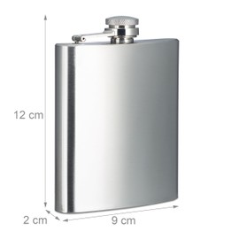 Relaxdays 5 x Hip Flask, 200 ml Capacity, 7 oz Volume, Pocket Hip Flask, Screw Cap, Stainless Steel, Silver, HBT 12 x 9 x 2 cm