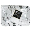 Decorline Elegant Marble Collection Rectangular Plastic Serving Trays, White/Silver -