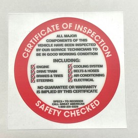 American Fitment Decal for Safety Checked Reversed (RD) USDM American goods American goods