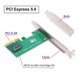 CY Card PCI-Express 5.0 4.0 4X to MCIO Mini Cool Edge IO Female Host Adapter for PCIe Nvme U.2 SSD