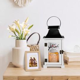 HugMemories Memorial Lantern - Bereavement Sympathy Gifts for Loss of Loved One Mother Father, Thoughtful Funeral Gifts in Memory of Loved One with LED Candle