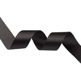 AVANAVA 1 Inch Wide Double Face Satin Ribbon - 50 Yards (030-Black)