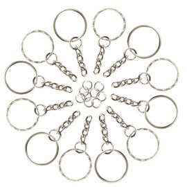 KUUQA 60 Pieces Keyring Blanks Split Metal Key Rings with Link Chain and Open Jump Rings for Keys，Crafts DIY