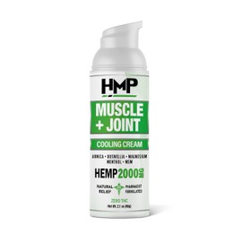 HMP BRANDS Hemp Cream Muscle & Joint Support 2000MG Hemp Discomfort Relief Formula w Menthol Ideal for Knee Muscle Joint Back Shoulder Elbow Maximum Joint Support, Natural Formula Made in USA 2.1oz