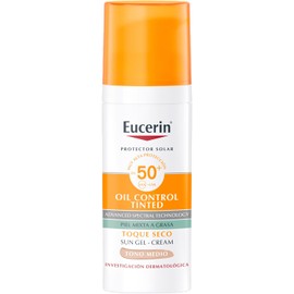 Eucerin Sun Oil Control FPS 50+ – Tono Medio Protector solar facial ultra-mate para piel grasa – 50 ml