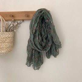 IDOLPET 3 Packs Cotton Hemp Shawl Wrap Long Head Neck Scarf for Women Lightweight Four Season Use - LS04 GOB