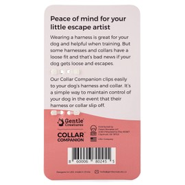 Gentle Creatures Collar Companion - Mini to Small Dogs Collar Backup Clip for Dog Harness, Prong Collar, Pinch Collar, Gentle Lead - Double Ended Backup Clasp - Harness to Collar Safety Clip