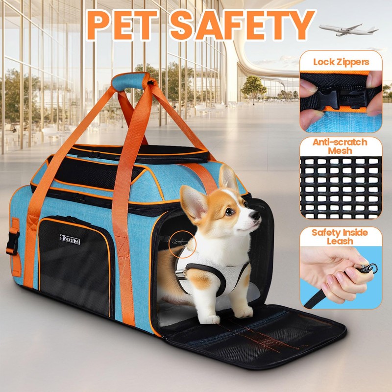 Petskd Top and Side Expandable Pet Carrier 19x13x9 Inches Southwest