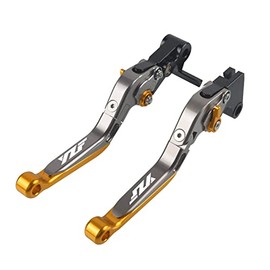 CNC Brake Lever Clutch Lever Foldable Extendable Clutch Brake Lever Set for YZF R1 R1M R1S 2015-2020 YZF R6 2017-2020 Gold