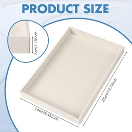 Quelay 4 Pcs Stackable Jewelry Tray Jewelry Organizer Tray Jewelry Display Tray Bracelet Ring Earring Necklace Organizer (Beige)