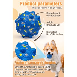2024 New Dog Balls for Aggressive Chewers,Indestructible Tennis Balls for Dogs, Durable Bouncy Dog Toy Balls, Interactive Dog Toys for Fetch Game, Lightweight Floating Balls (Blue Small)