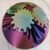 3D Printed - Mechanical Gear Ball Figurine Decor Plastic Smooth:_Red