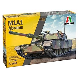 Italeri 6596 1:35 M1A1 Abrams Model Building Kit, Stand Model Building, Crafts, Hobby, Gluing, Plastic Kit, Detailed Multi-Coloured