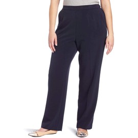 Briggs New York Womens Plus Size Pull On Average & Short Length Dress Pants, Navy, 20 Plus