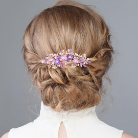 Floral Hair Comb with Headdress for Bride's Wedding - Hair Accessories for Girls and Women