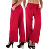 ToBeInStyle Women's Gauze Palazzo Crinkle Pants - Red - Medium