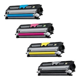 Compatible Toner Cartridge Set for Konica Minolta Magicolor A0V301F, A0V30HF, A0V30CF, A0V306F, use with Magicolor 1600W (Black, Cyan, Yellow, Magenta) by eToner Brand. High Yield