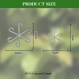 Yeomju Pack of 4 Plant Support Iron Holders for Monstera Climbing Plants, Unique Design for Optimal Growth, Bamboo Clips for Leaf Stabilisation and Support