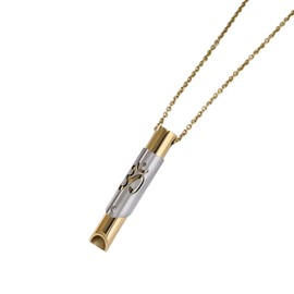 Mindful Breathing Necklace – Gold Anxiety Relief Pendant for Meditation & Yoga | Stress Relief Tool Gift for Women & Men