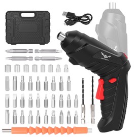 JENABOM Electric Screwdriver Cordless Rechargeable Small 3.6V Power Drill Set 3.5Nm Max Torque Electric Rotatable Drill Screwdriver for Home Office DIY Tools (Black)