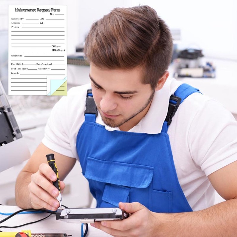 Generic 300 Sets Maintenance Request Forms, 3 Part Carbonless, 6