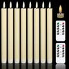 GenSwin Flameless Flickering Taper Candles with 2 Remote Controls and