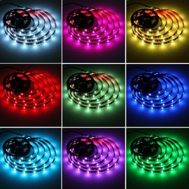 Valletock USB LED Strip with Remote Control, 16 Colours Dimmable, 4 Dynamic Modes, DIY (1m/3.28feet)