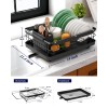 Kitsure Compact Kitchen Dish Drying Rack with Drainboard and Cutlery