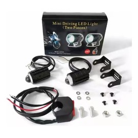 Generic Luces de Conducción de Motocicleta Par Faros De Niebla Lupa Doble Color Luz para Auto Motocicleta, Luces Antiniebla LED de Conducción Impermeable al Exterior para Motocicleta