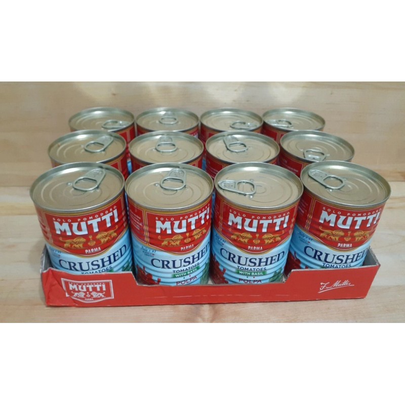 MUTTI 6 CANS: Mutti Finely CRUSHED CHOPPED Tomatoes with Basil