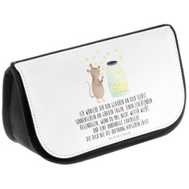 Mr. & Mrs. Panda Cosmetic Bag Mouse Stars, White, Hand drawn