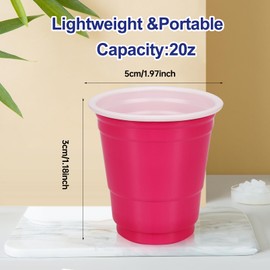 Blcculi 100 Count Disposable Shot Glasses,2oz Mini Plastic Solo Shot CupsBright Pink Mini Shot Glass,Small Party Cups for Jello Shots and Drinking Game,Serving Snacks,Condiments,Samples and Tastings