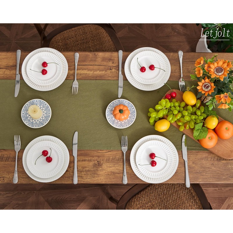 Letjolt Olive Green Table Runner 72 Inches Rustic Farmhouse Table