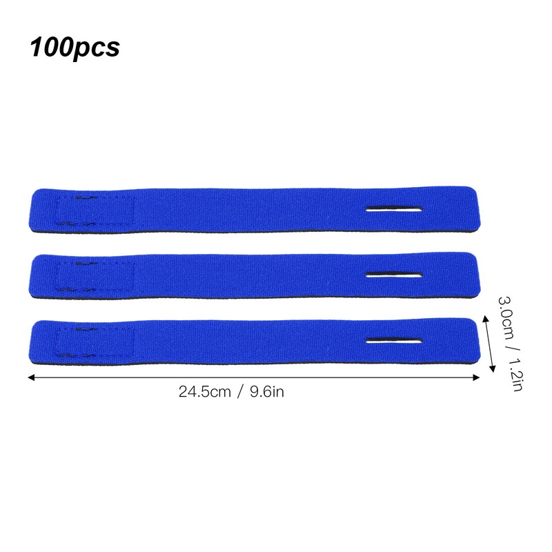 100Pcs Fishing Rod Tie Strap Pole Fixing Band Rod Elastic