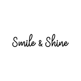 Vinyl Wall Art Decal - Smile & Shine - 4" x 18" - Cute Modern Inspirational Self Esteem Quote Sticker for Bedroom Bathroom Closet Kids Room Playroom Nursery Daycare Baby Room School Decor