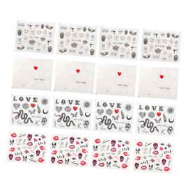 Healeved 8 Sets of Stylish Snake Skull Nail Art Stickers 32pcs/Set for Wearing Nails