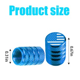 AICEL 8 PCS American Flag Auto Tire Valve Caps, Aluminum Alloy Car Tire Valve Stem Covers, Dust Proof Air Valve Lids Fit for Car, SUV, Bicycle, Truck, Universal Vehicle Accessories (Sky Blue)
